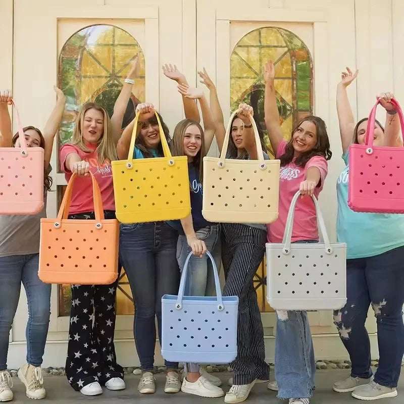 Waterproof EVA Rubber Tote Bag – M/L/XL Beach & Picnic Basket