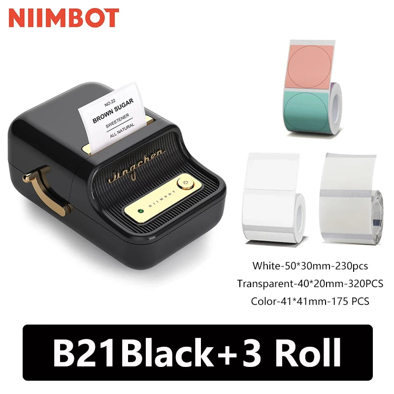 NiiMbot B21 Bluetooth Label Maker with Extra Rolls