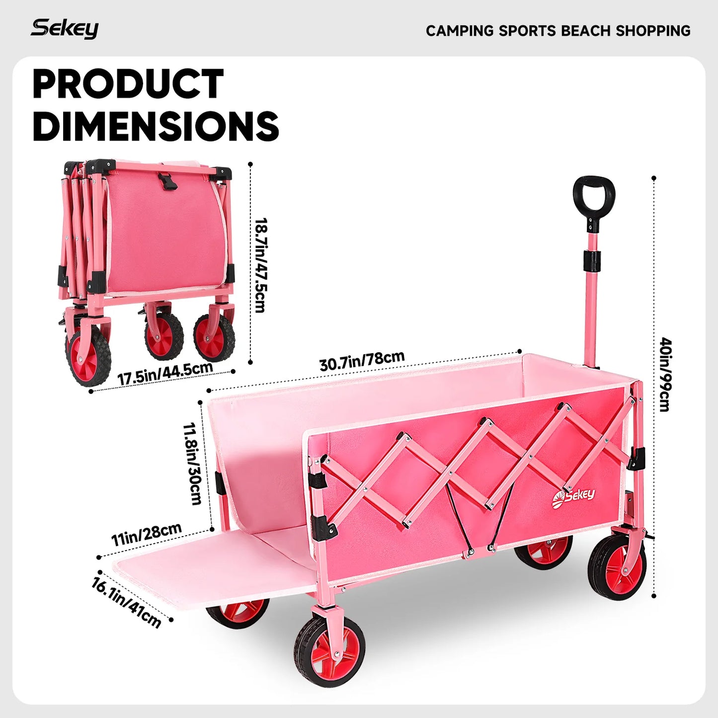 Collapsible Folding Wagon Cart 330lbs