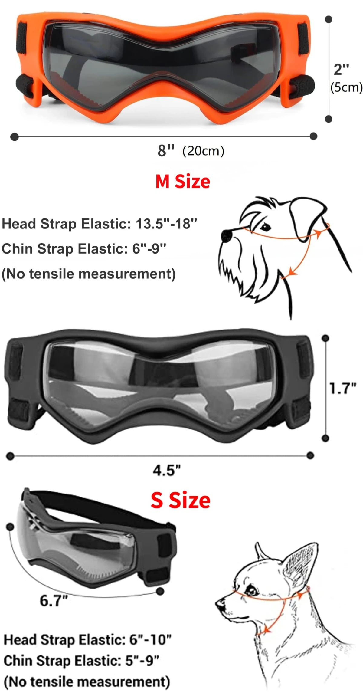 Dog Goggles UV Protection Sunglasses for Small & Medium Dogs