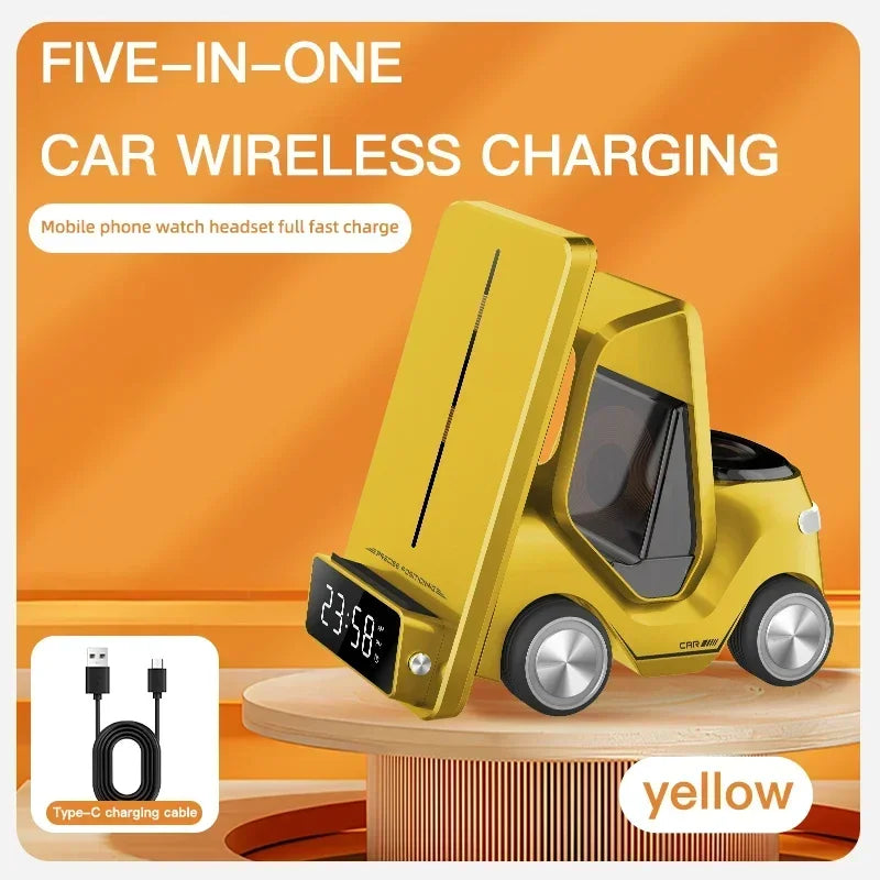 5-in-1 Wireless Charging Station Clock