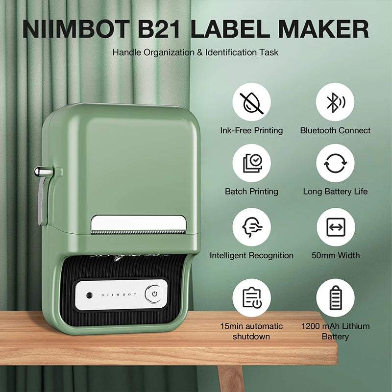 NiiMbot B21 Bluetooth Label Maker with Extra Rolls