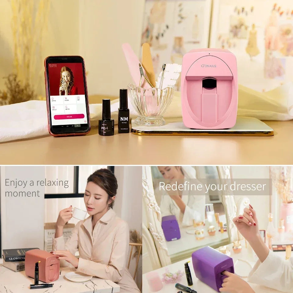 Smart 2400dpi Portable 3D Nail Printer