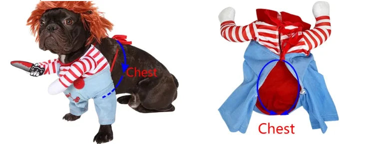 Scary Doll Pet Costume Outfit