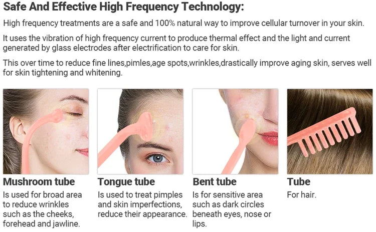 Portable High Frequency Skin Therapy Wand Kit
