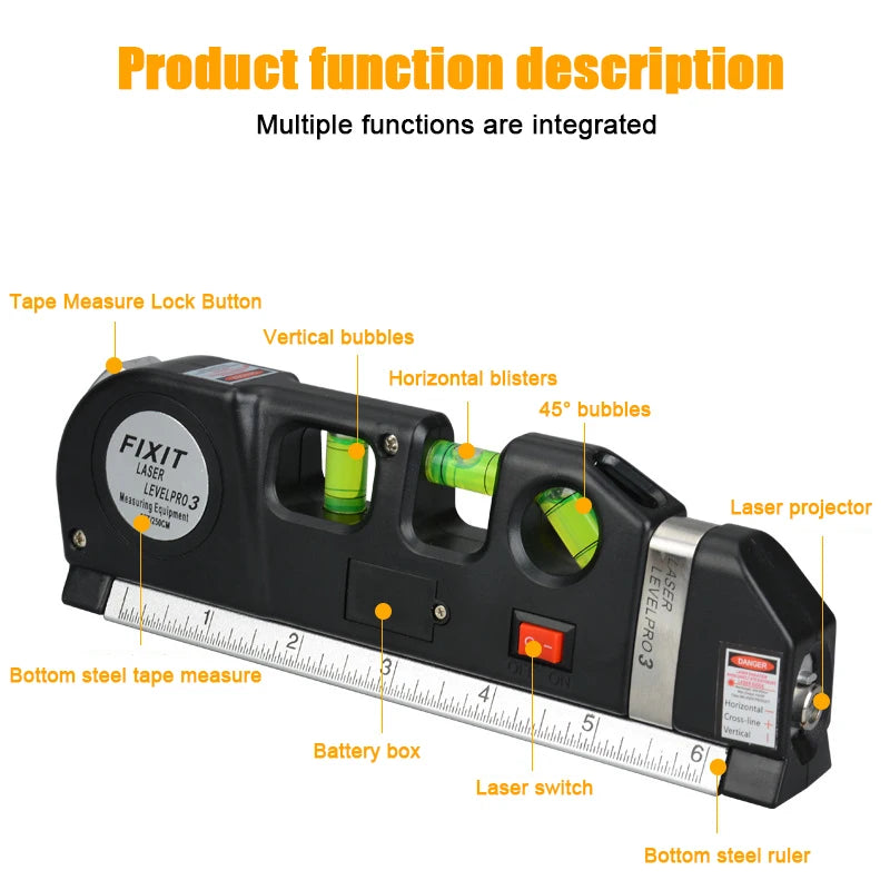 3-in-1 Magnetic Laser Level Tool