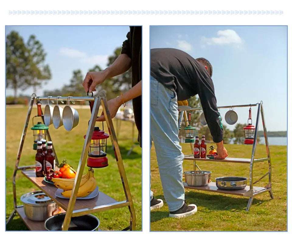 Outdoor Camping Storage Rack 3-Tier Stand