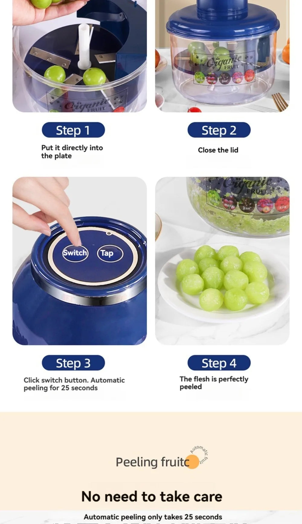 One-Touch Electric Fruit Peeling Machine