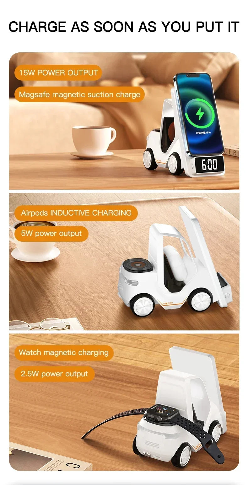 5-in-1 Wireless Charging Station Clock