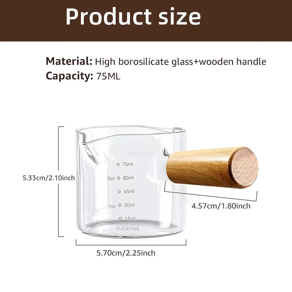 Glass Measuring Cup with Wooden Handle
