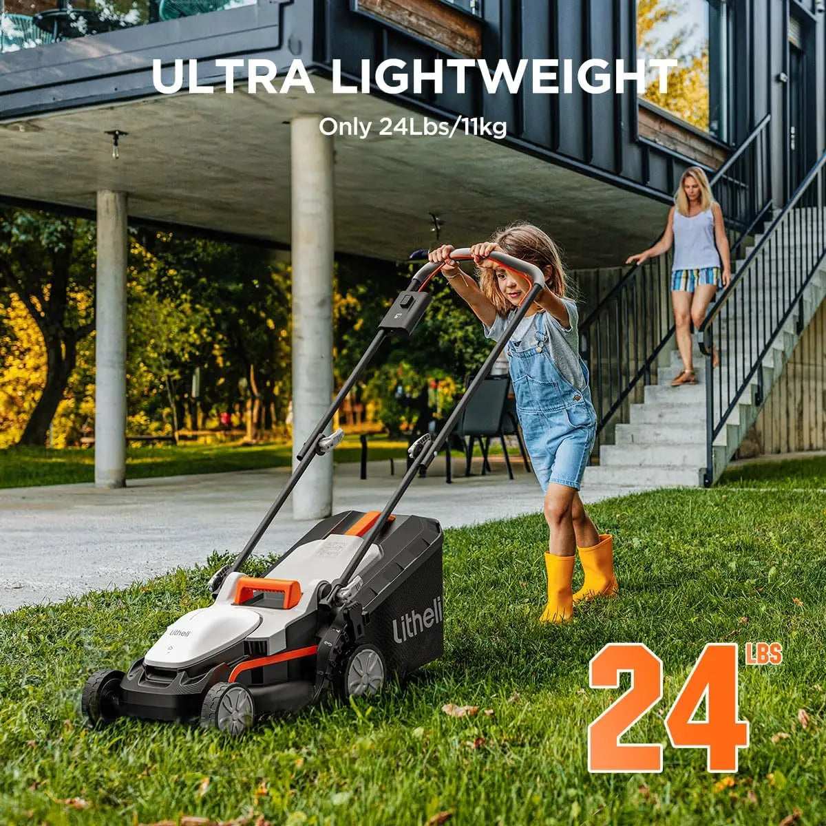 Cordless Electric Lawn Mower with Battery Power
