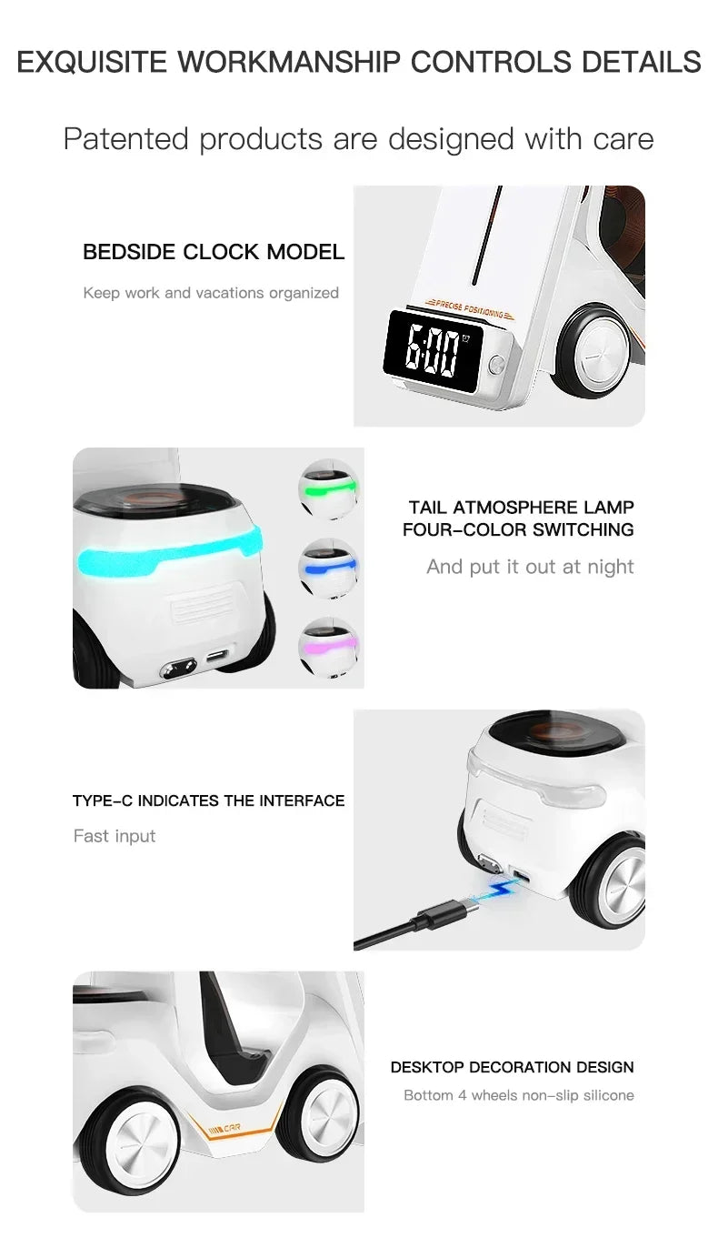 5-in-1 Wireless Charging Station Clock