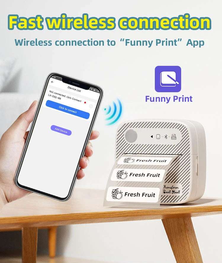 Mini Wireless Thermal Printer – Inkless Pocket Sticker Printer