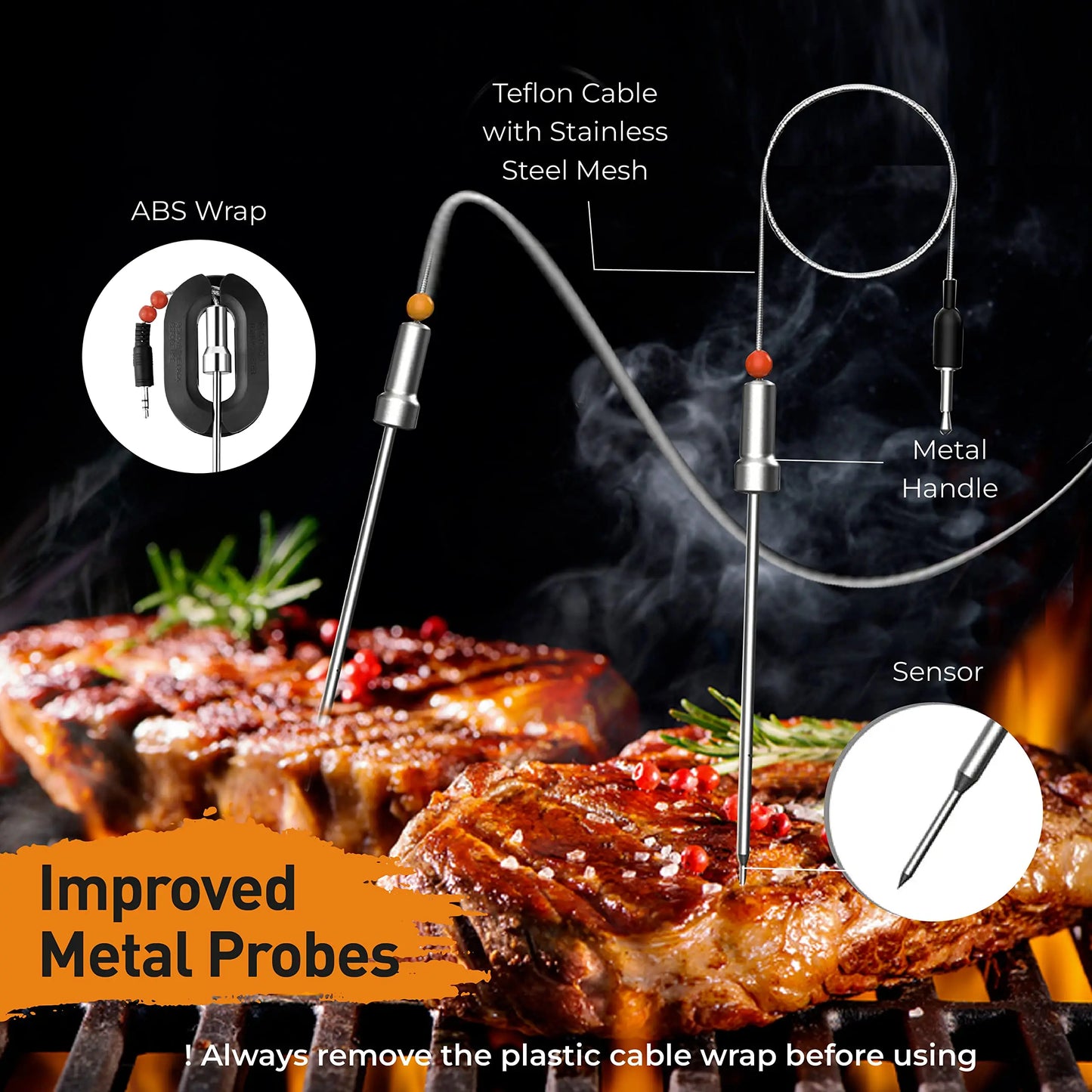 Smart Bluetooth BBQ Thermometer | 4-Probe Wireless Grill Sensor