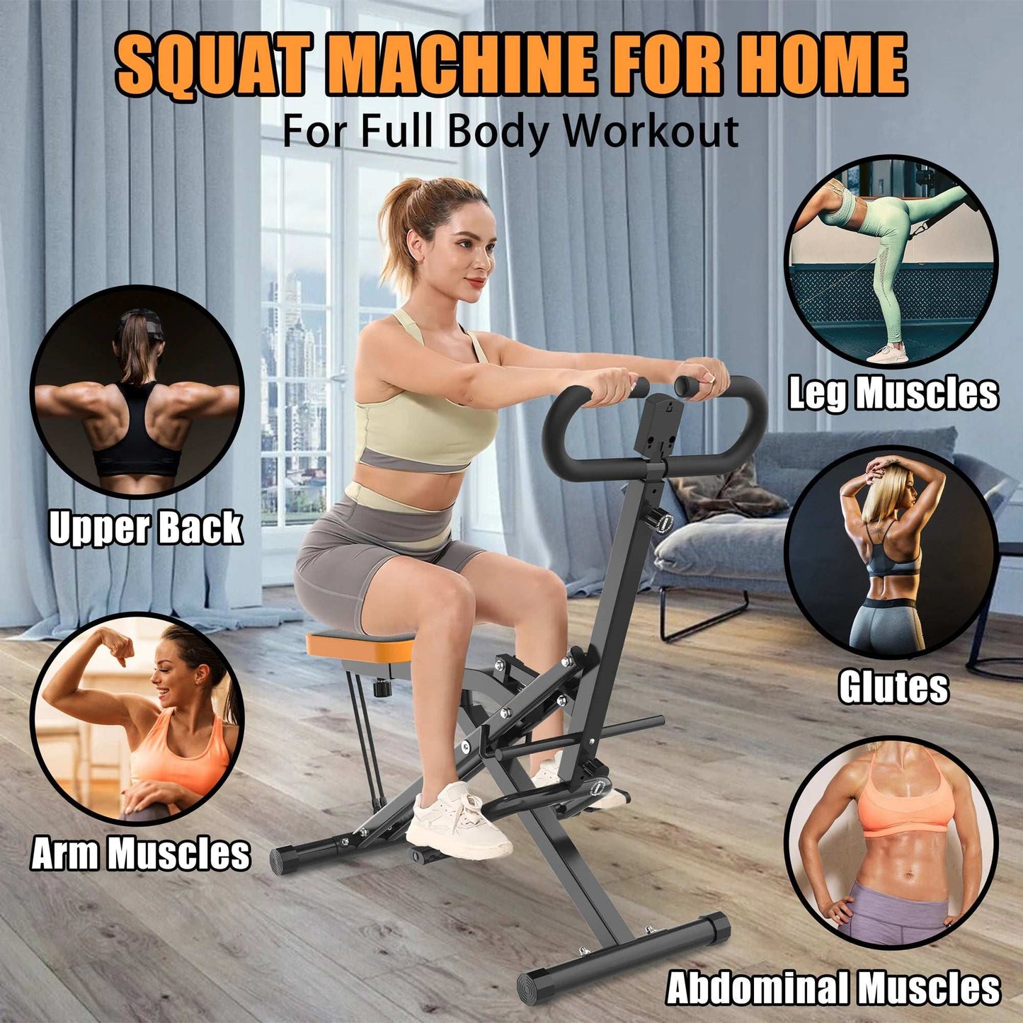 Compact Foldable Home Squat Machine