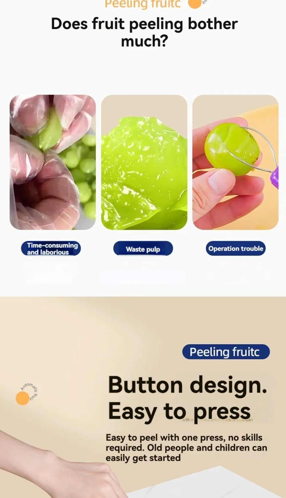 One-Touch Electric Fruit Peeling Machine