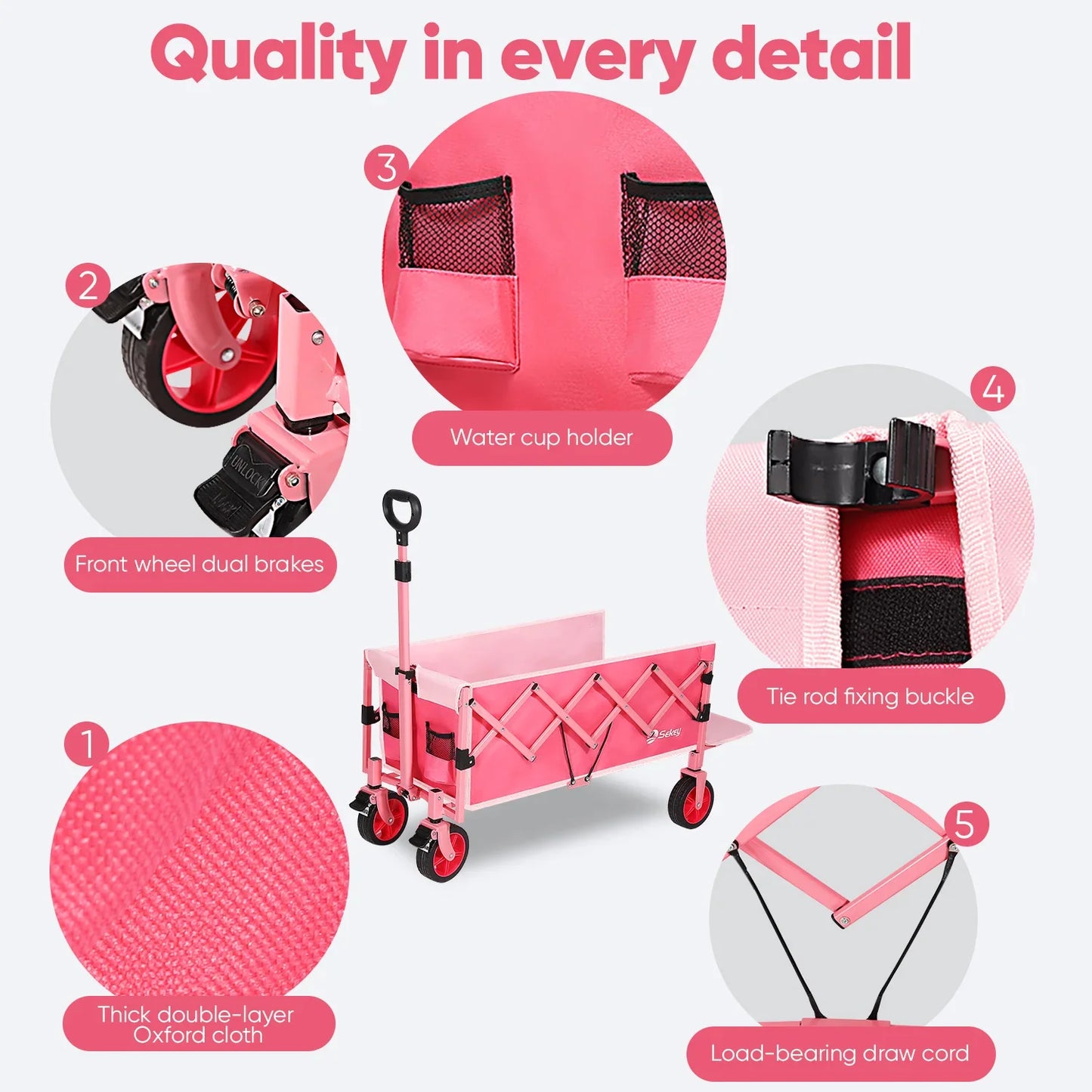 Collapsible Folding Wagon Cart 330lbs
