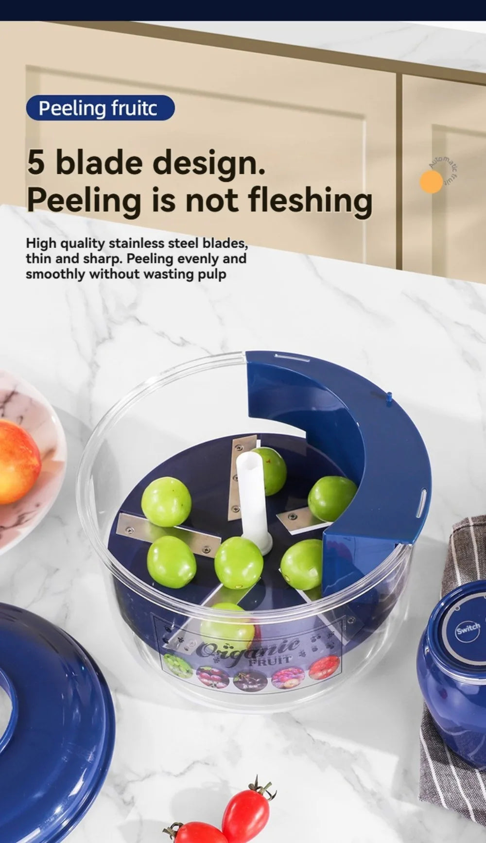 One-Touch Electric Fruit Peeling Machine