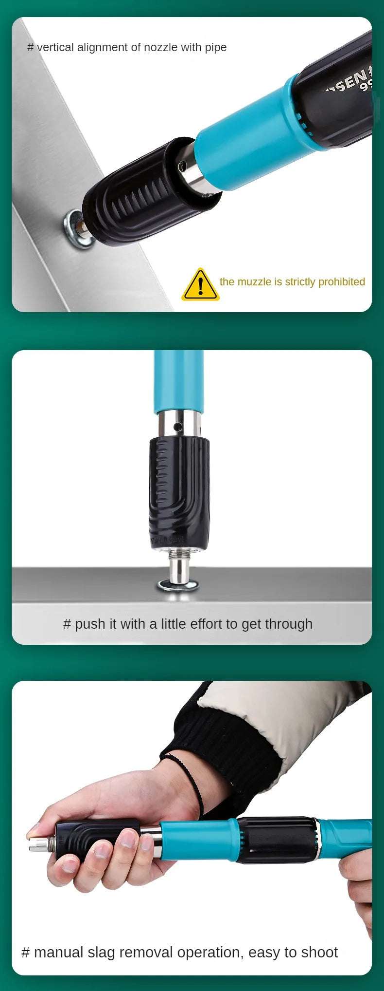 Manual Powder Actuated Nail Gun Tool