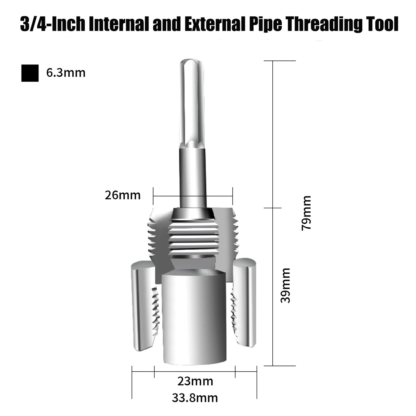Pipe Threading Tool 1/2 & 3/4 Inch