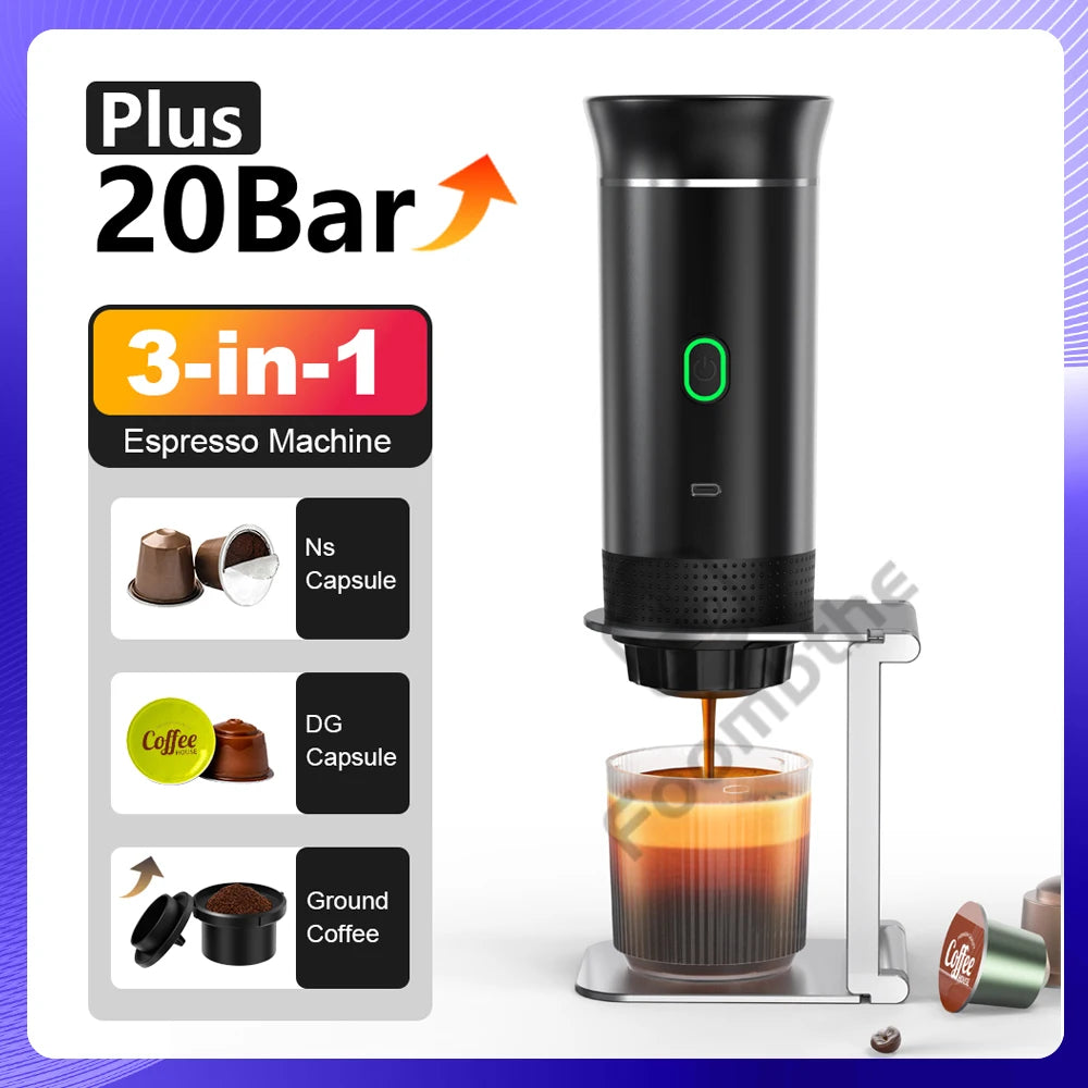 Portable 20-Bar Espresso Maker for Home Travel Camping