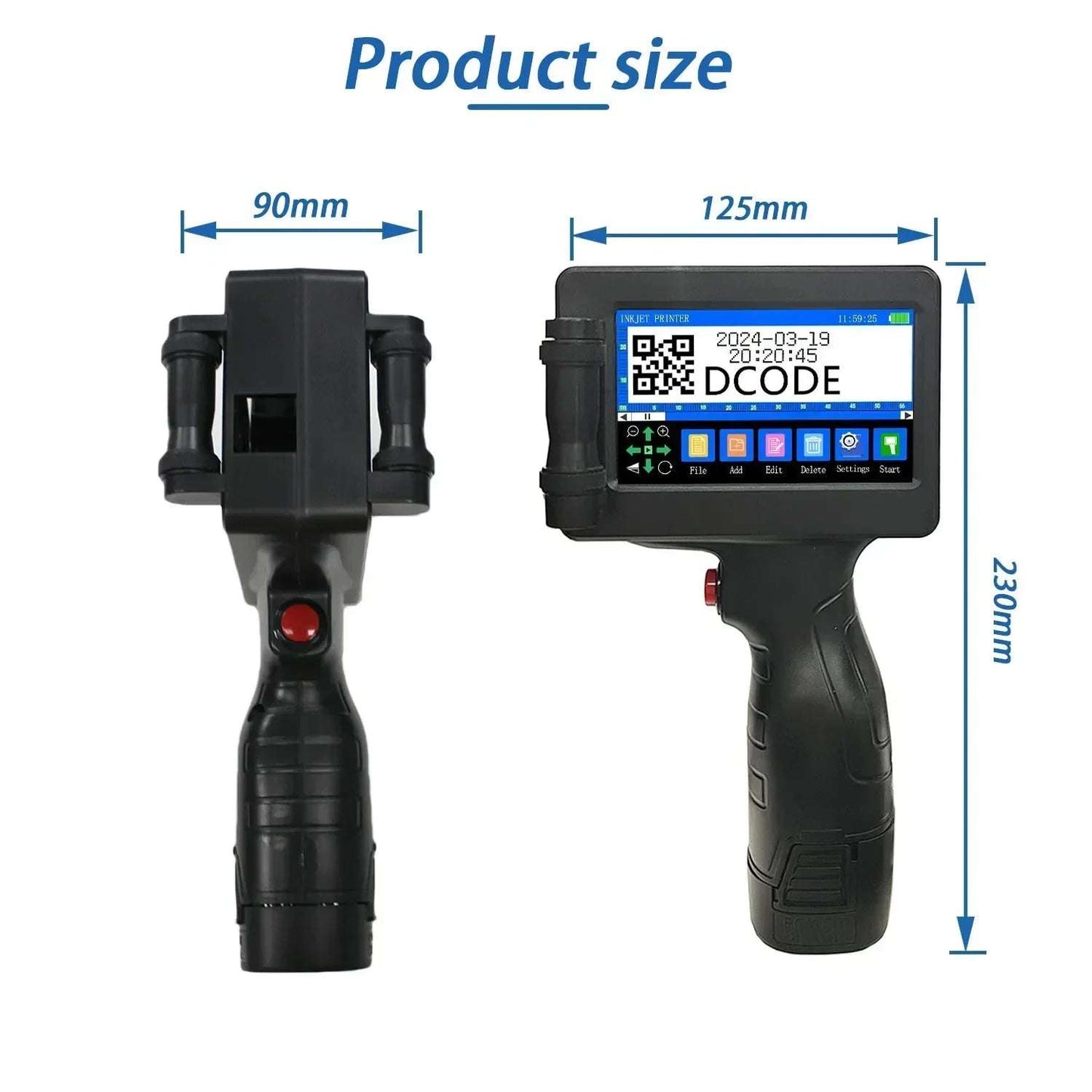 Handheld Inkjet Printer – 600DPI Portable Label Gun