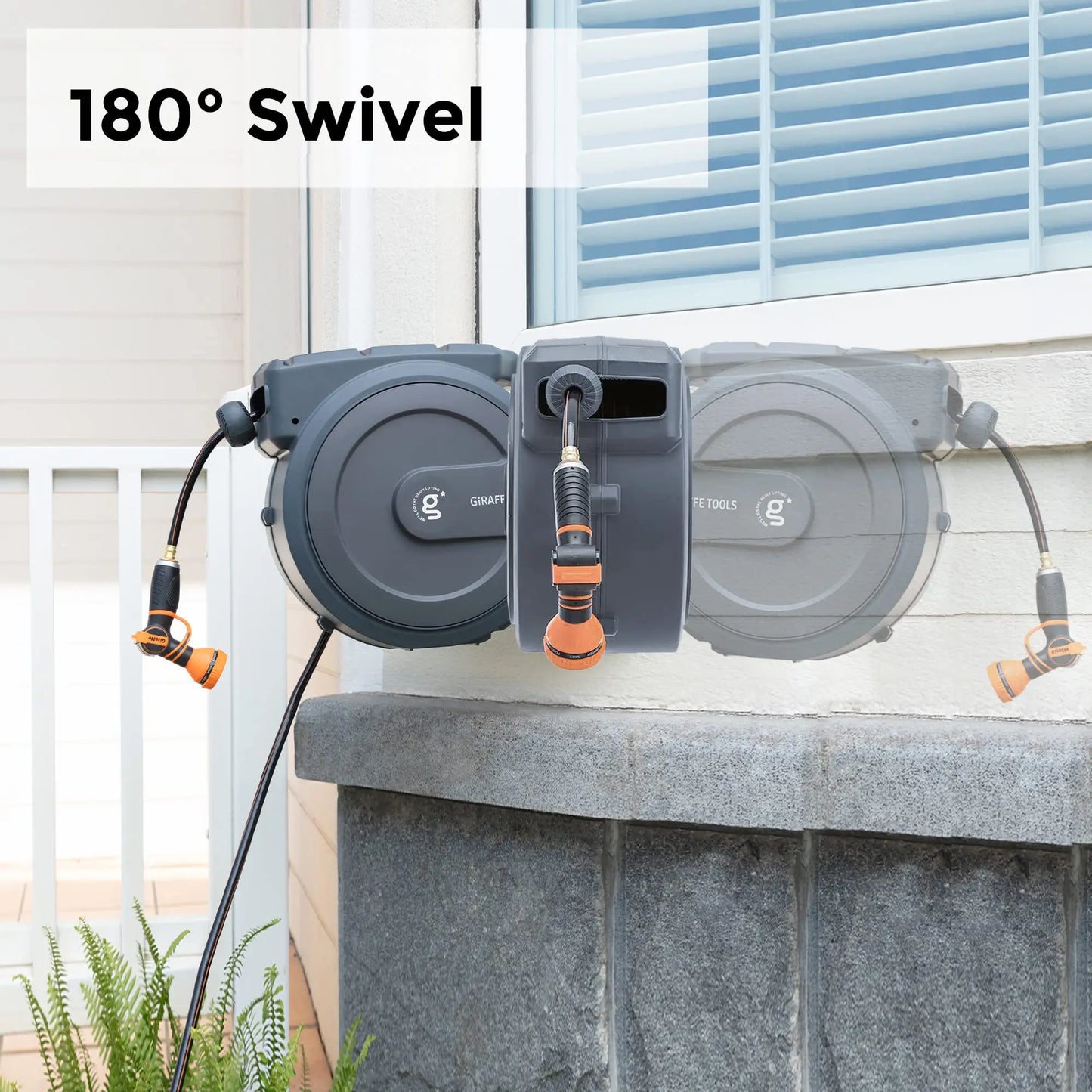 Retractable Wall Mounted Garden Hose Reel(5/8" x 90 ft)