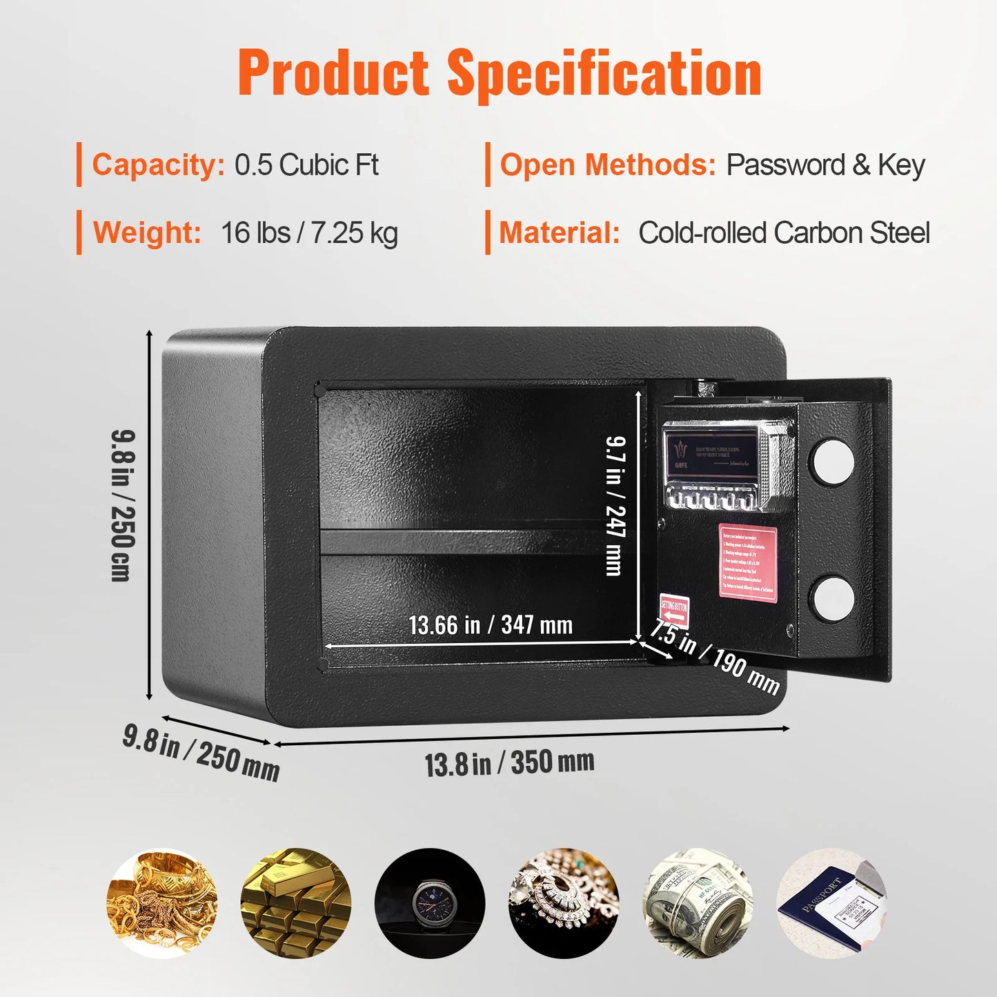 Digital Safe Box with Dual Alarm System
