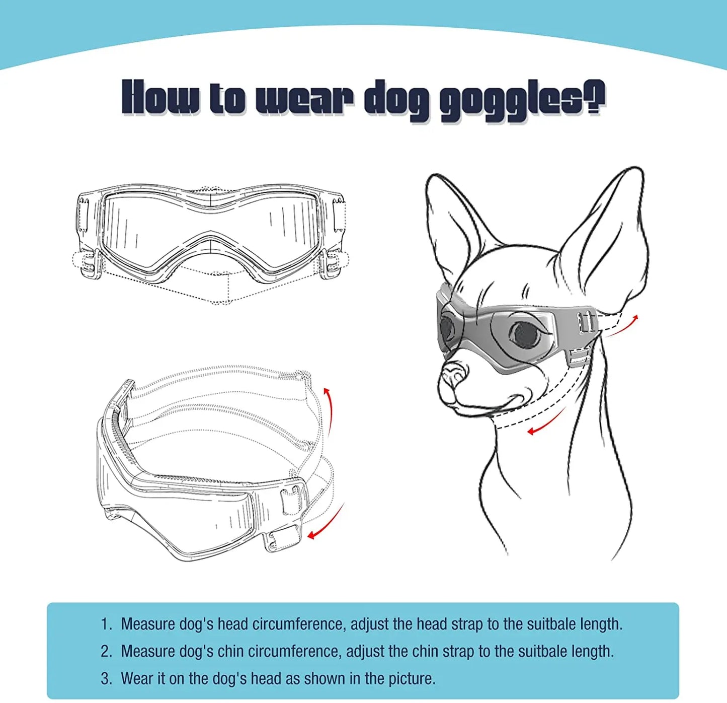 Dog Goggles UV Protection Sunglasses for Small & Medium Dogs