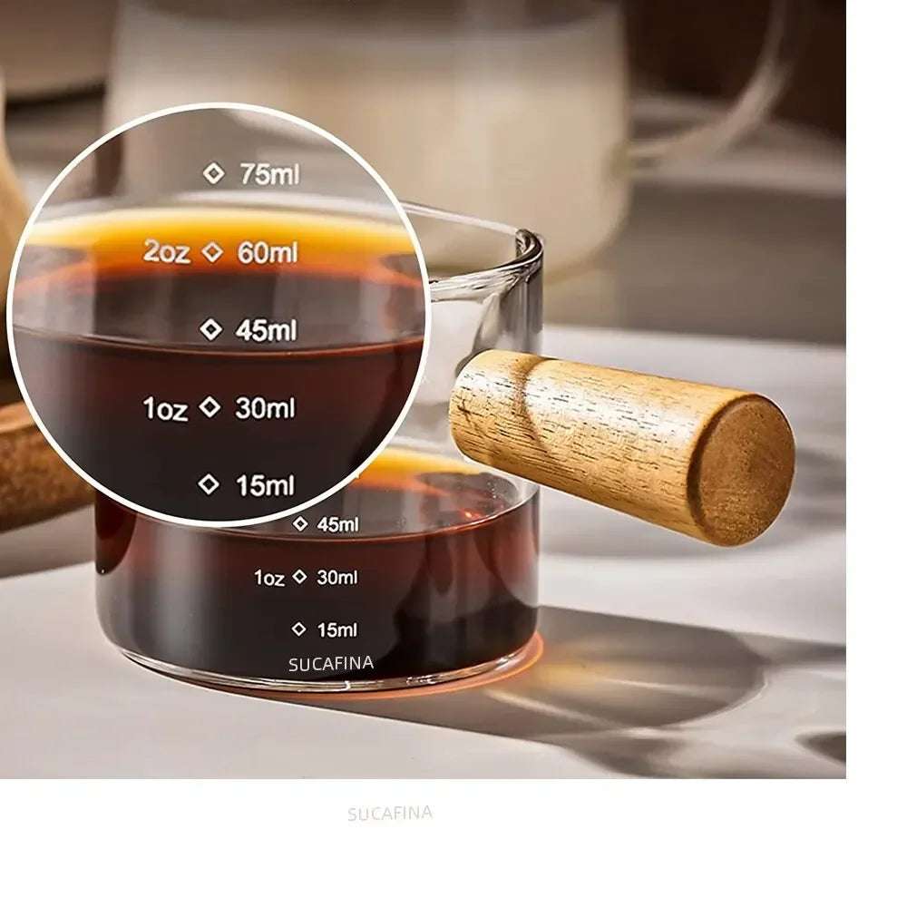 Glass Measuring Cup with Wooden Handle