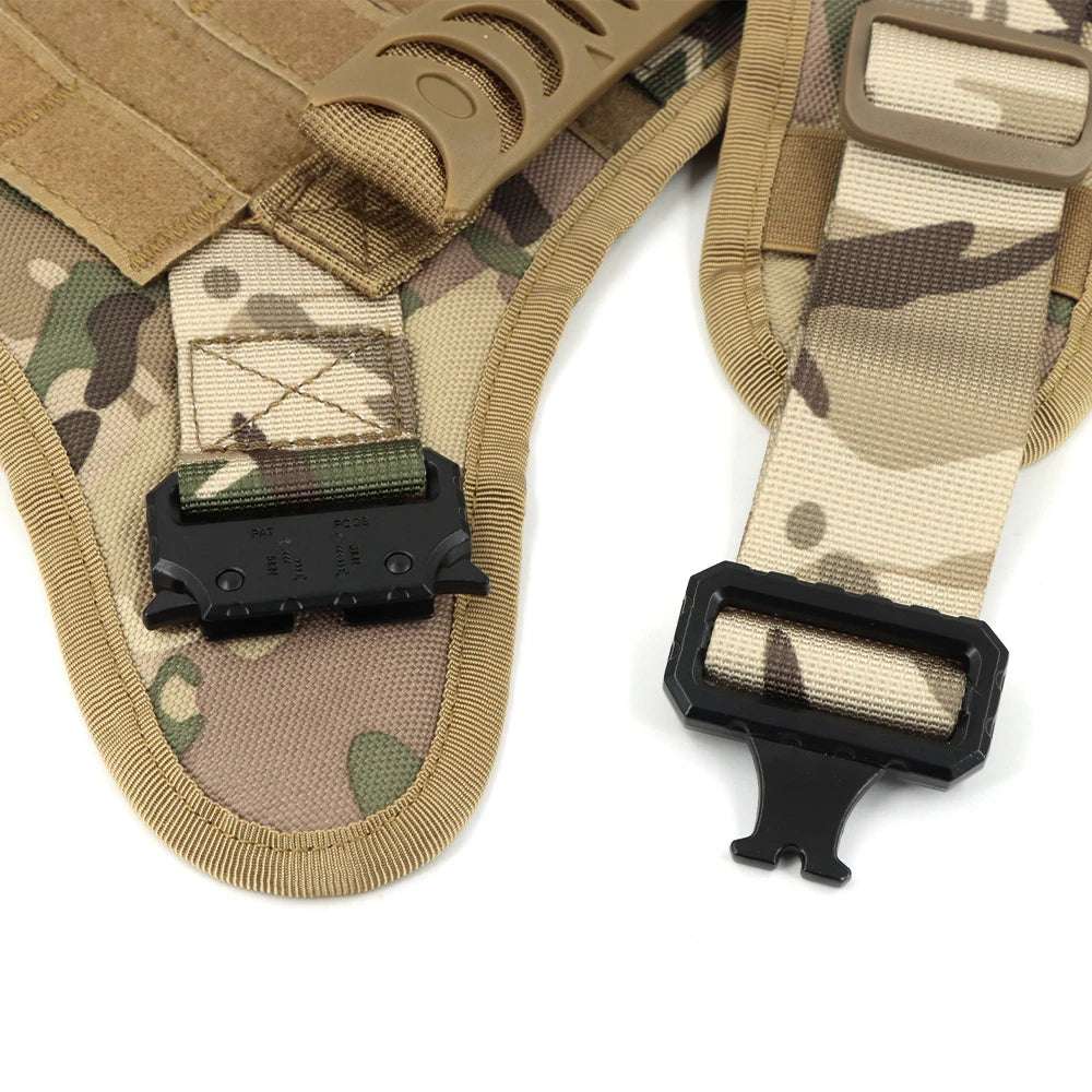 Camouflage Tactical Dog Harness with Leash Set