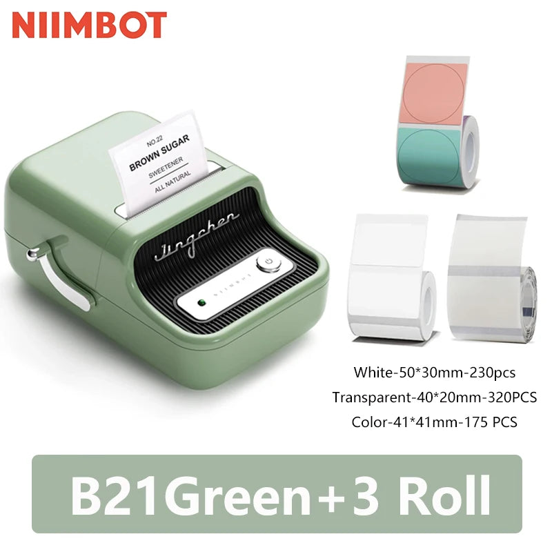 NiiMbot B21 Bluetooth Label Maker with Extra Rolls
