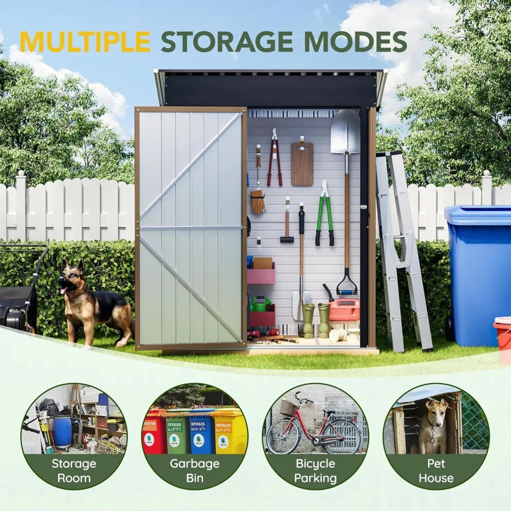 5x3 ft Metal Outdoor Storage Shed