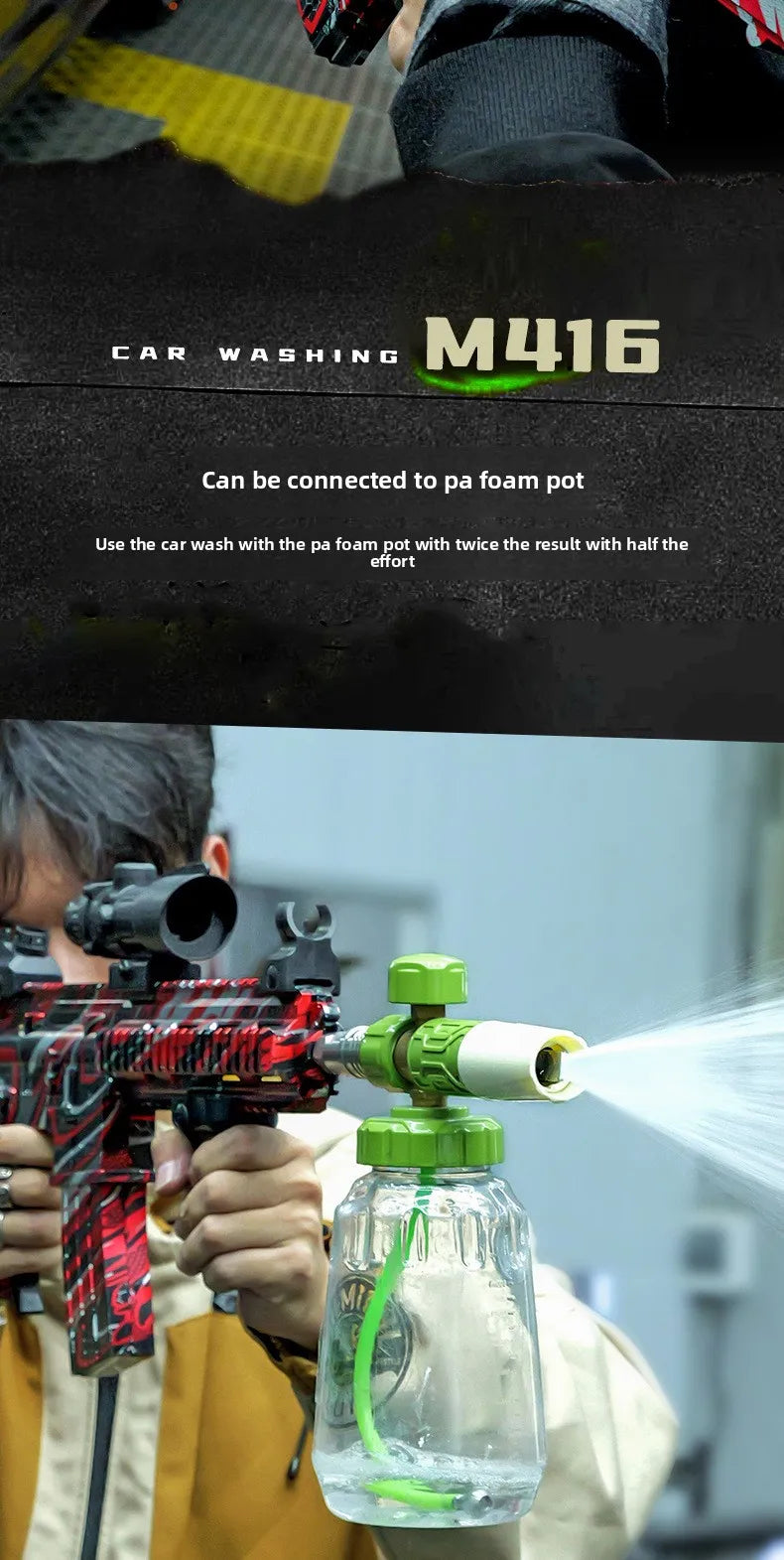 M416 High Pressure Car Wash Spray Gun Foam Cannon