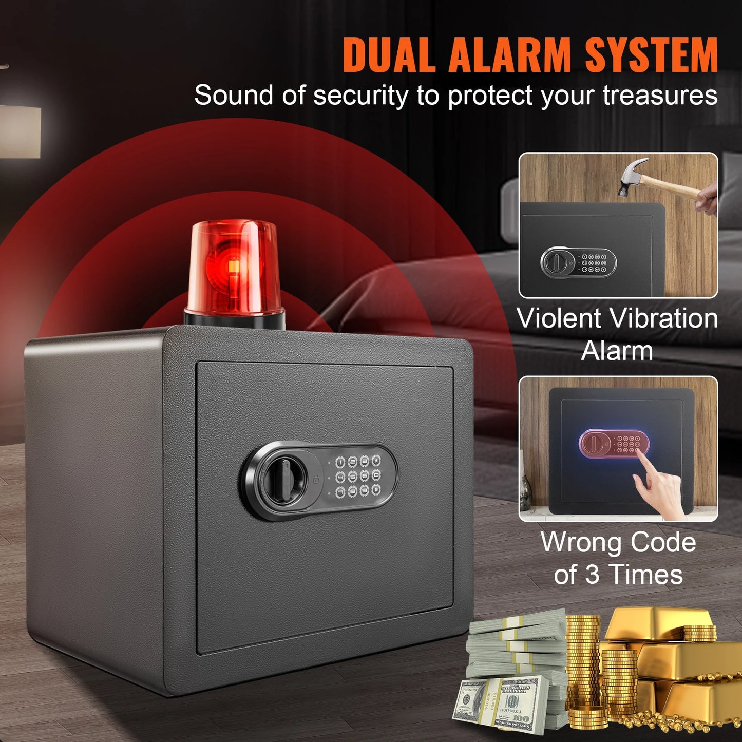 Digital Safe Box with Dual Alarm System