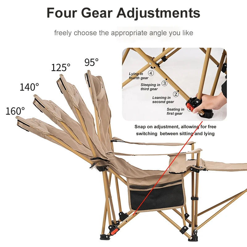2-in-1 Adjustable Camping Recliner Chair