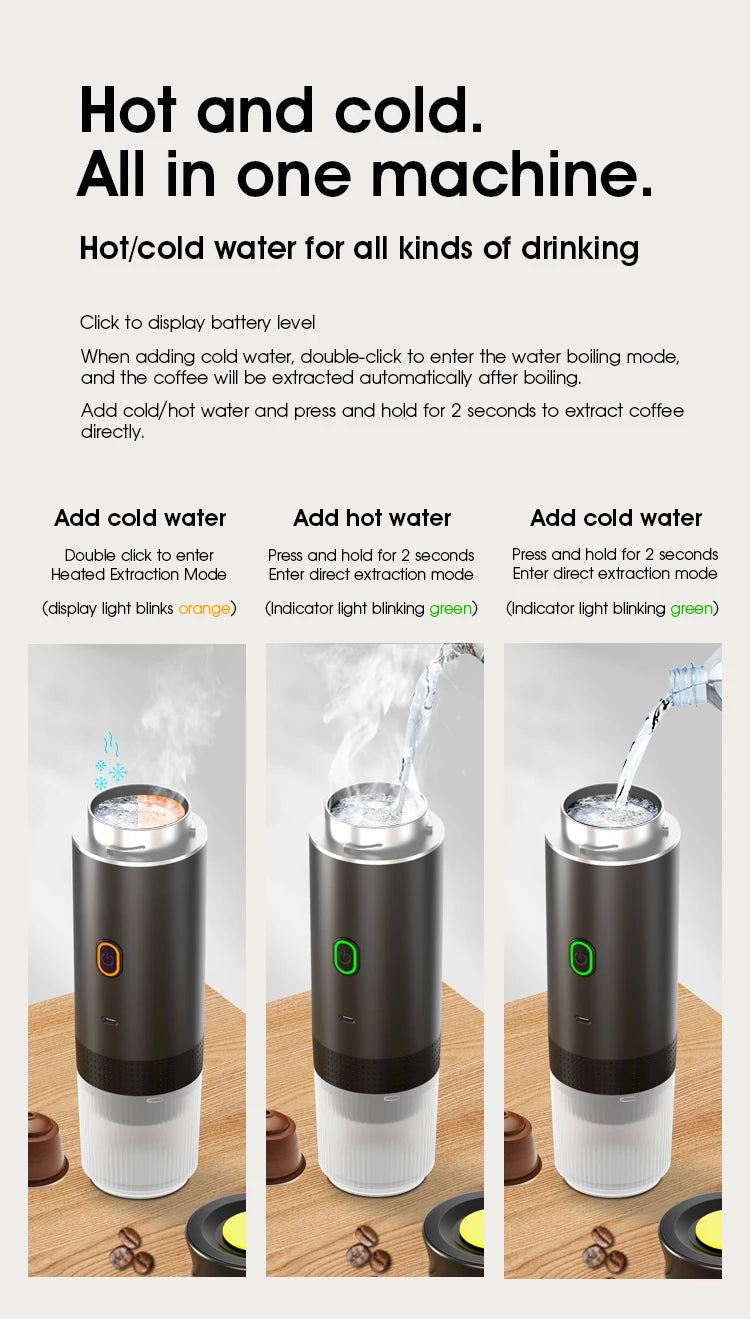 Portable 20-Bar Espresso Maker for Home Travel Camping