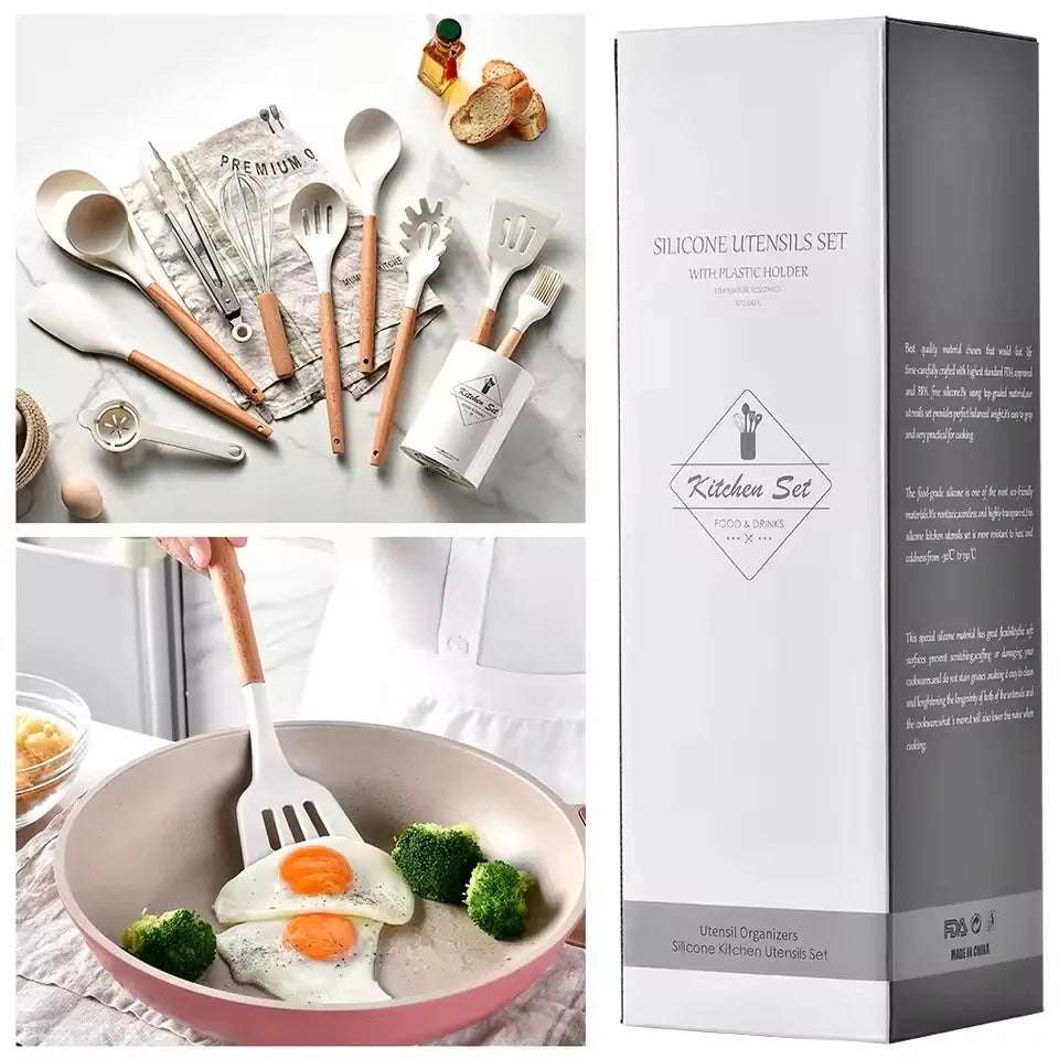 12PCS Silicone Cooking Utensil Set