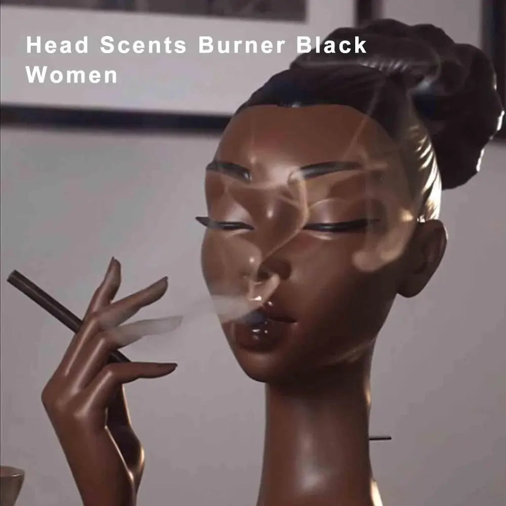 NEW Black Woman Head Incense Burner