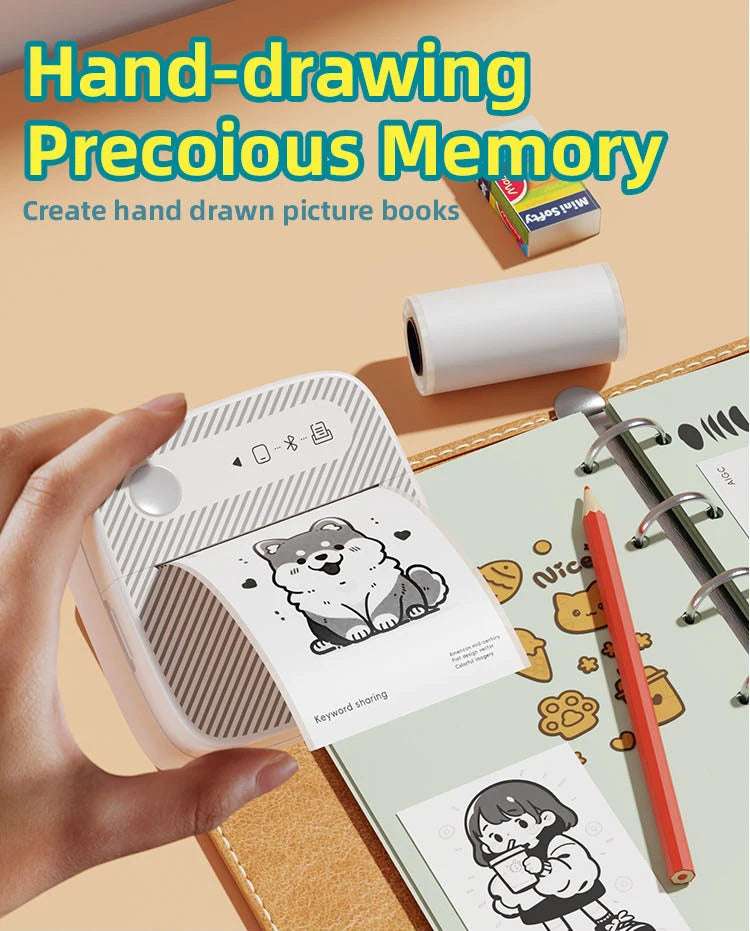 Mini Wireless Thermal Printer – Inkless Pocket Sticker Printer