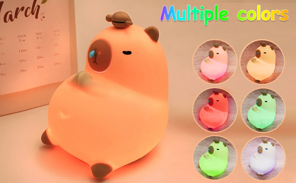Capybara Night Light for Kids Room