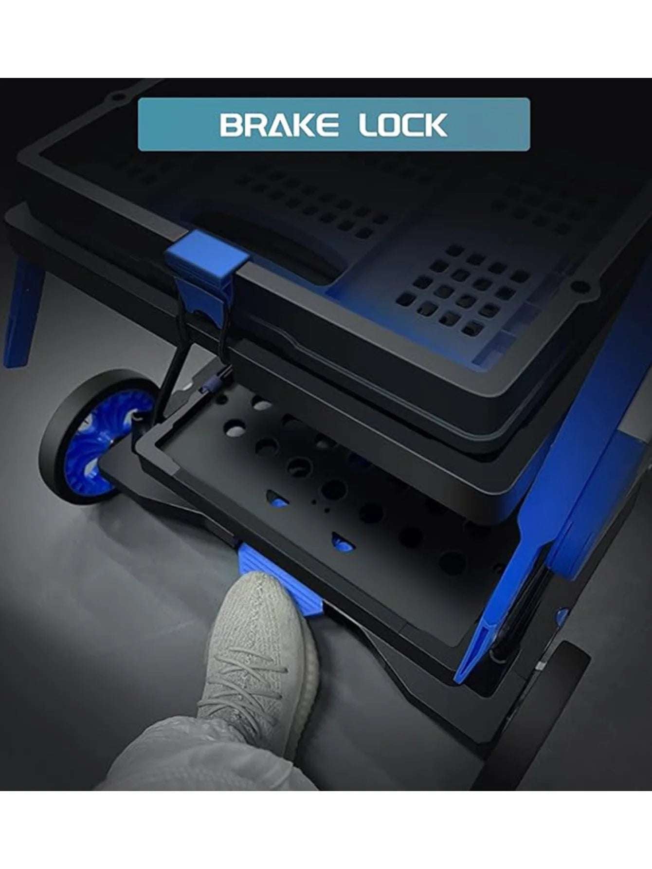 2-Tier Folding Shopping Cart with Brake