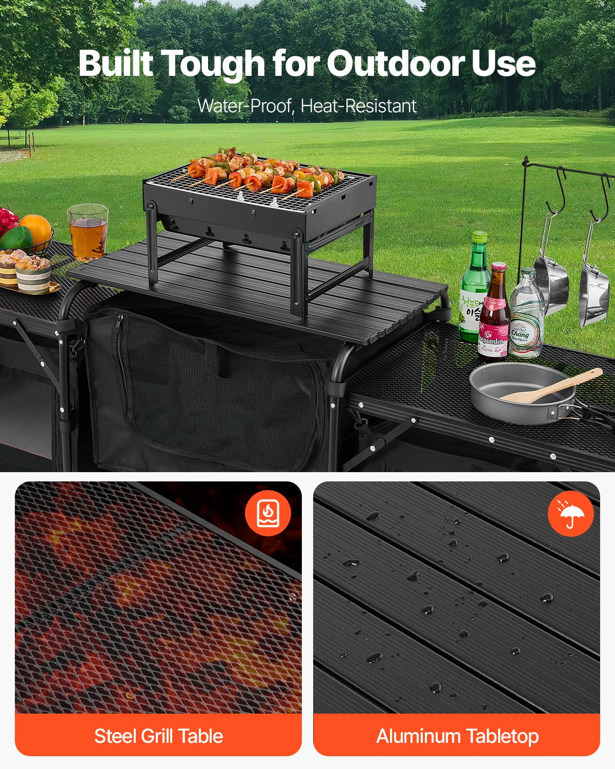 Folding Outdoor Camping Kitchen Grill Station