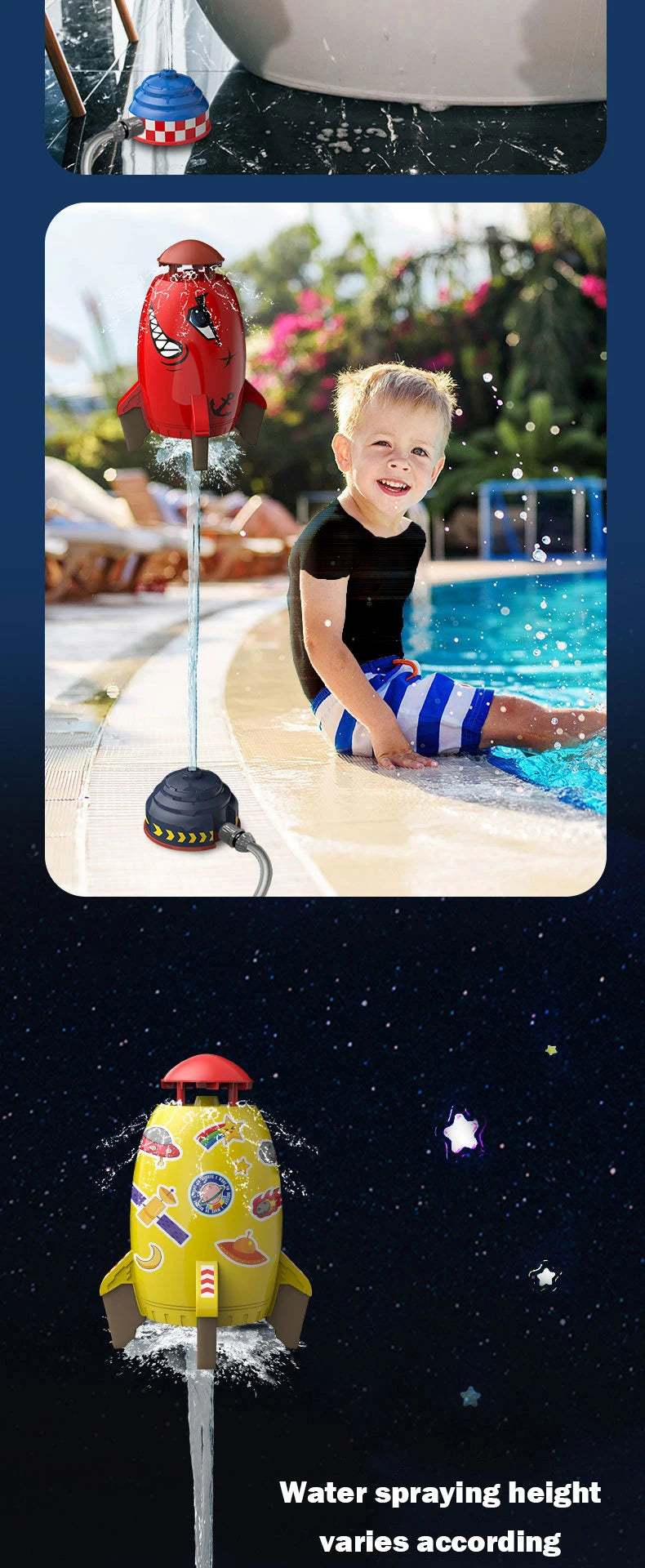 Rocket Sprinkler Toy for Backyard Fun