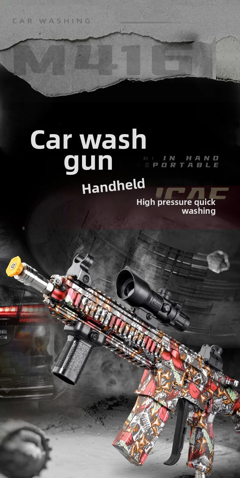 M416 High Pressure Car Wash Spray Gun Foam Cannon