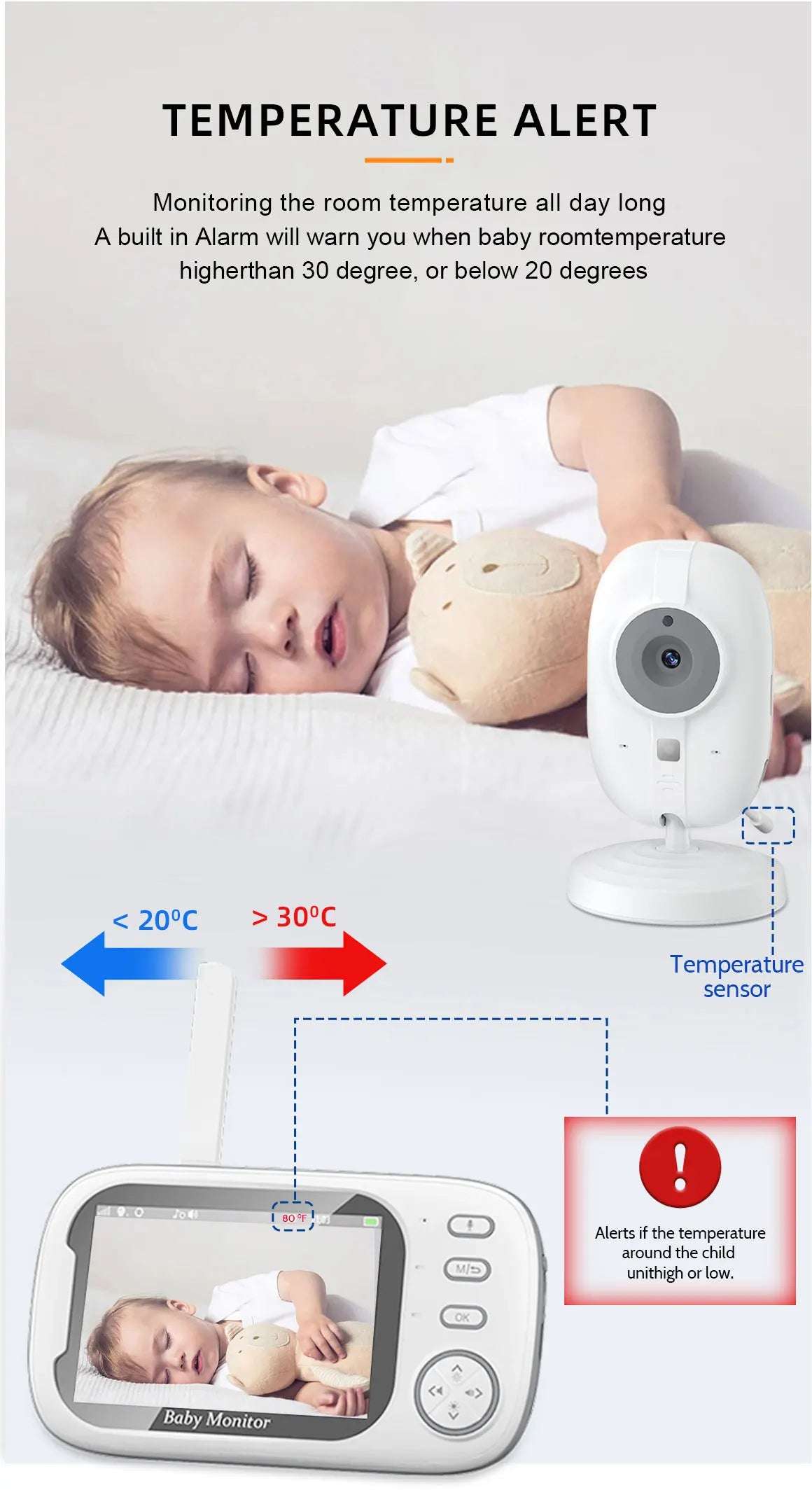 3.5" HD Wireless Baby Monitor Camera