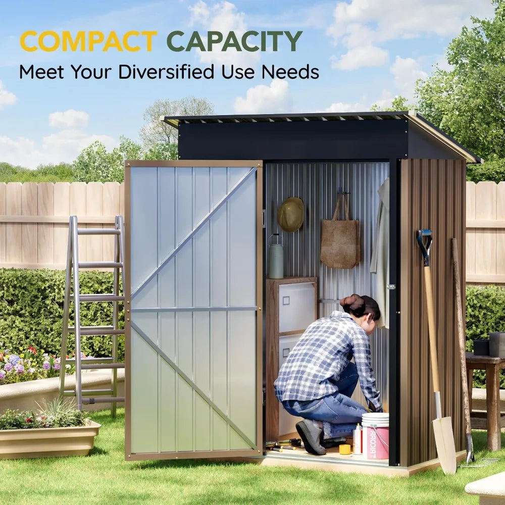 5x3 ft Metal Outdoor Storage Shed