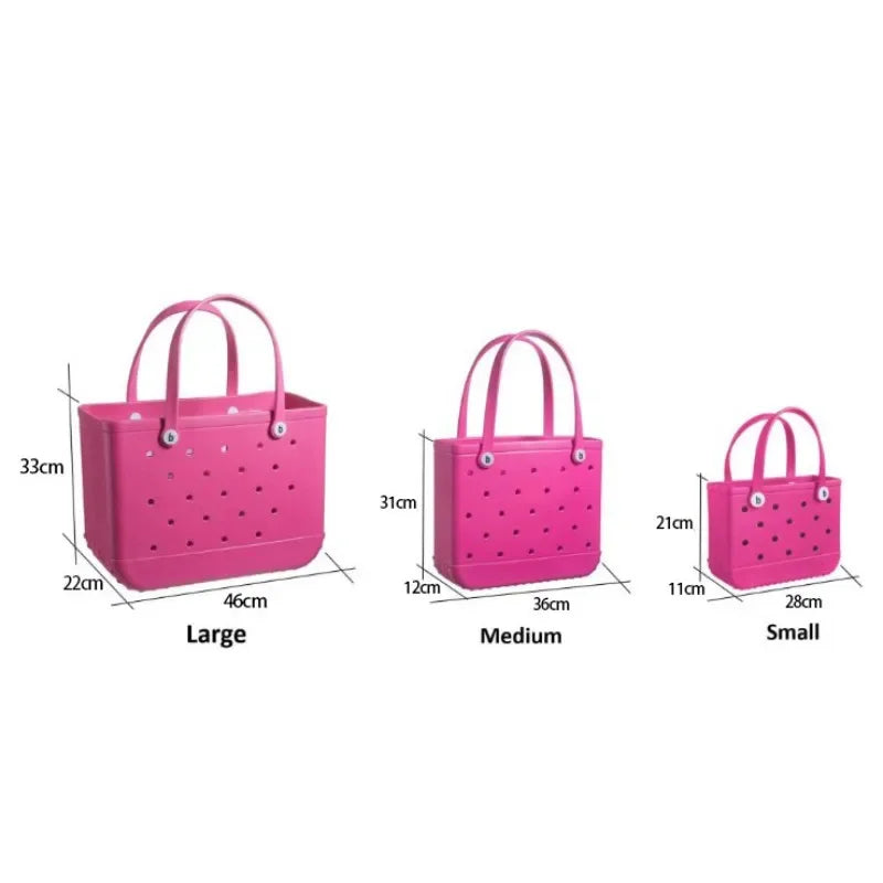 Waterproof EVA Rubber Tote Bag – M/L/XL Beach & Picnic Basket