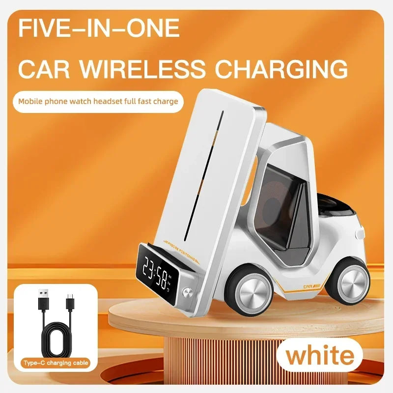 5-in-1 Wireless Charging Station Clock