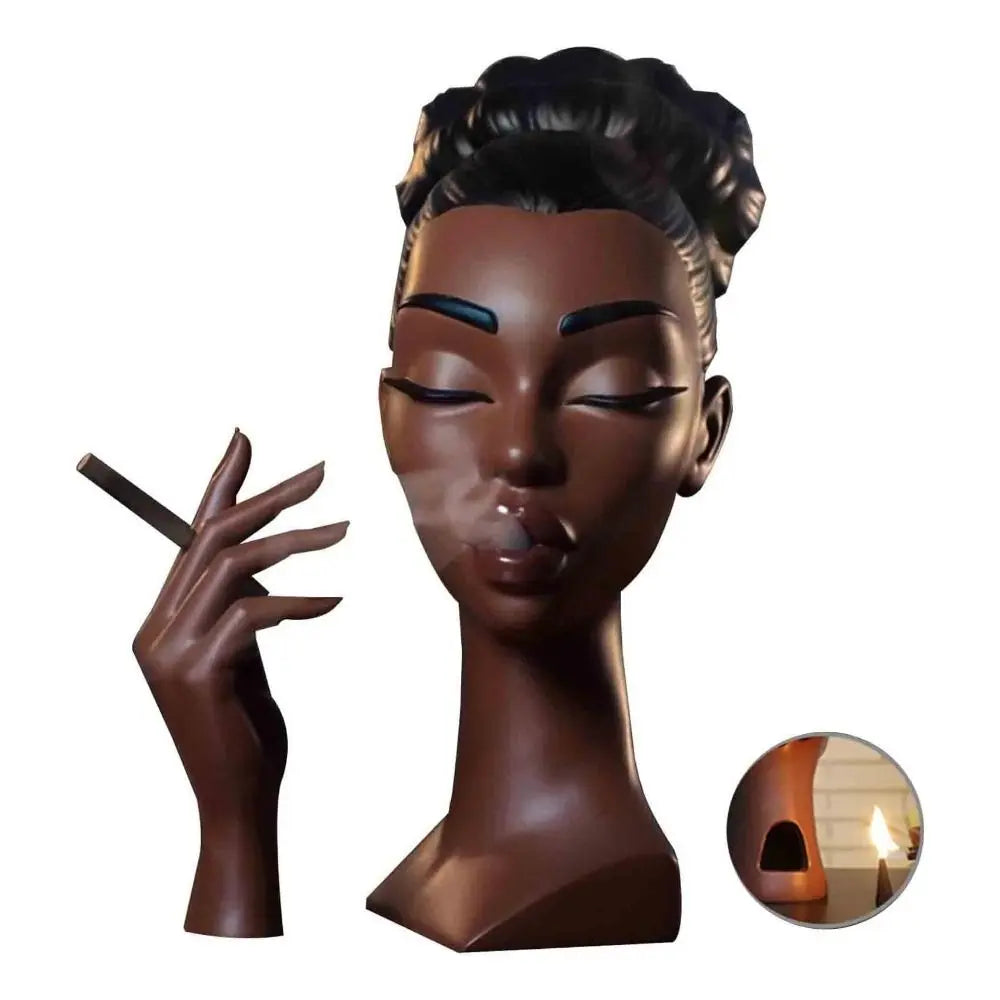 NEW Black Woman Head Incense Burner